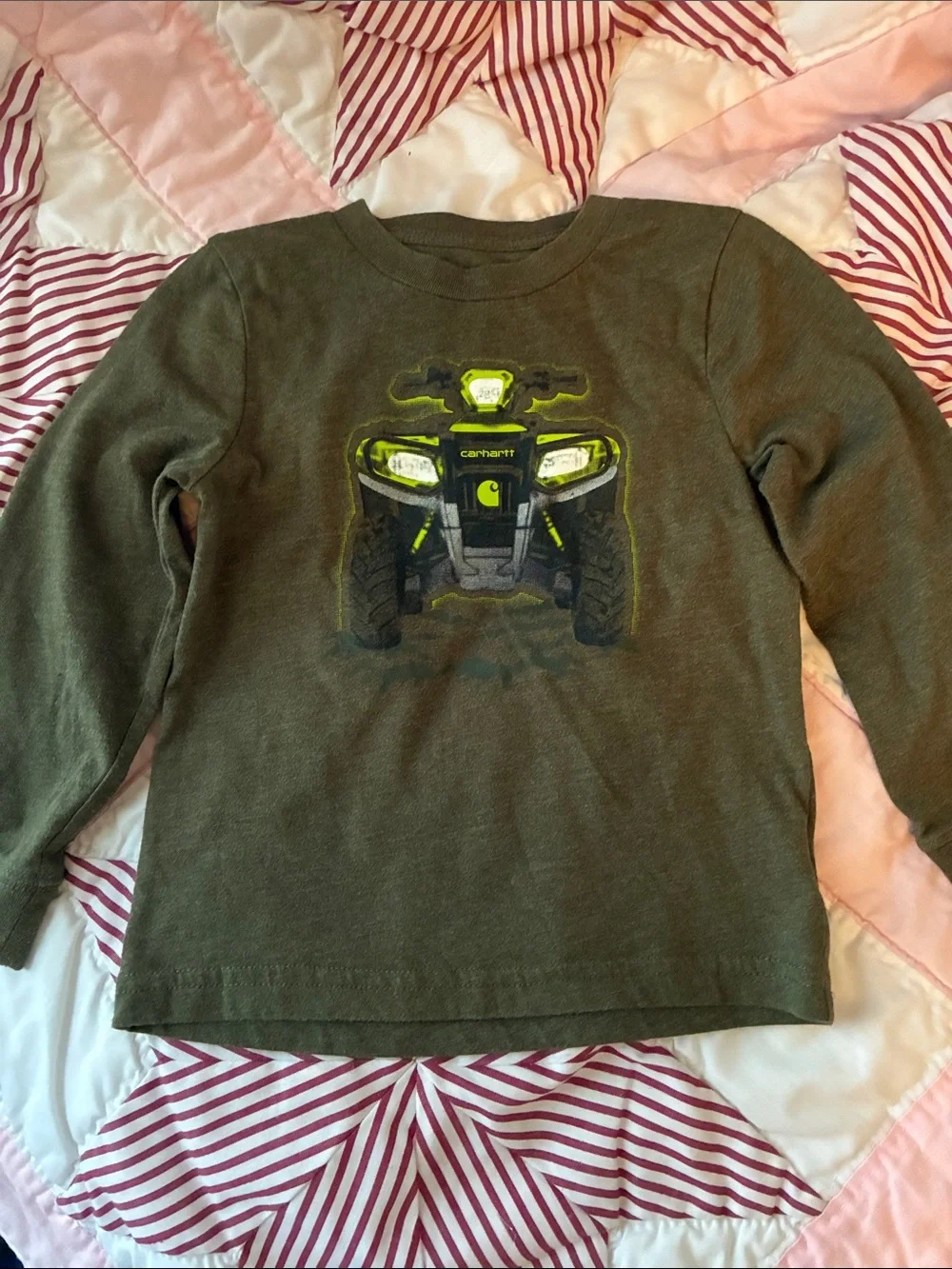 Carhartt Olive Green Boys' ATV Graphic Long Sleeve Tee 2T